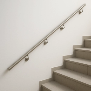 Poręcz Ścienna SCHODOWA Zestaw Stal Nierdzewna Barierka Na Schody Okrągła 150cm - 300cm